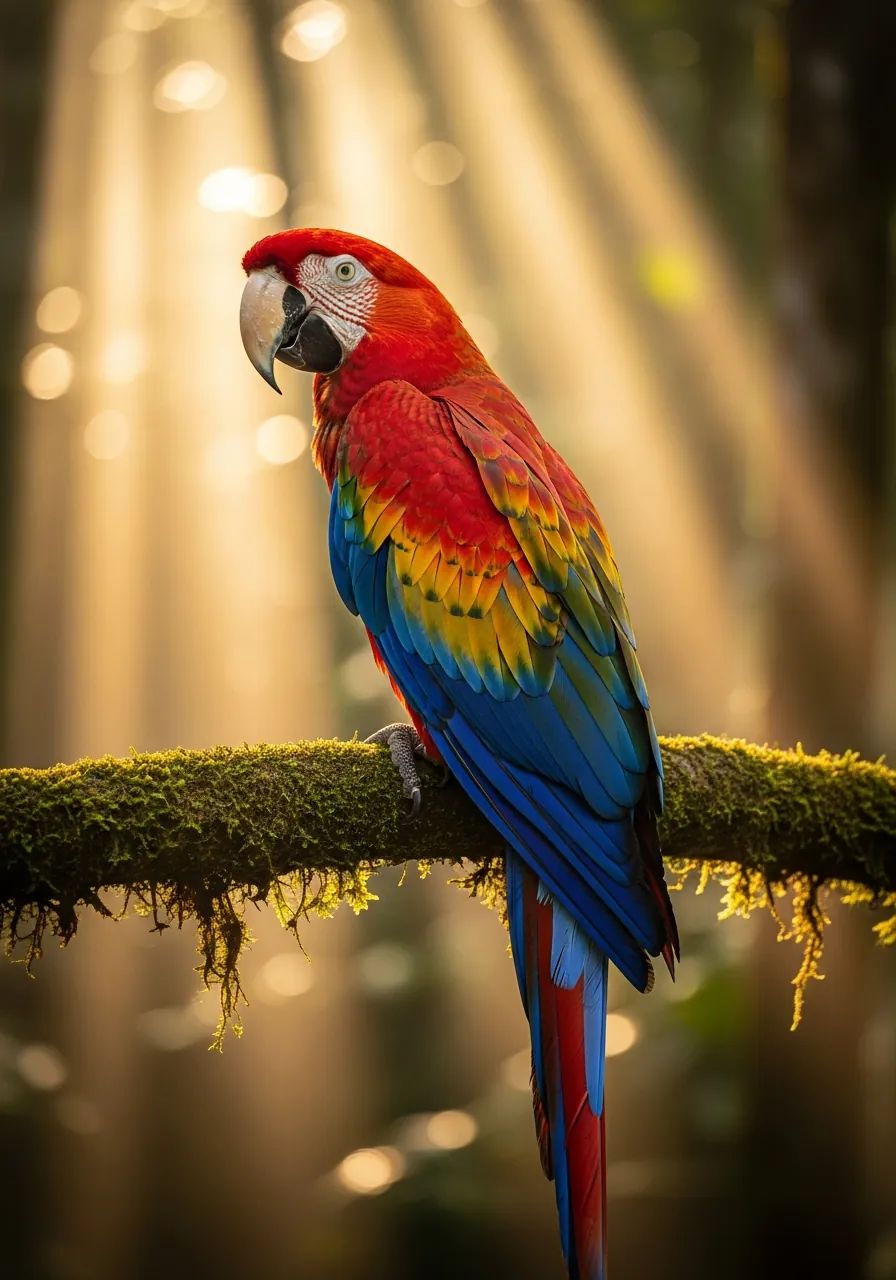 Rescued parrot in a quiet recovery enclosure after seizure